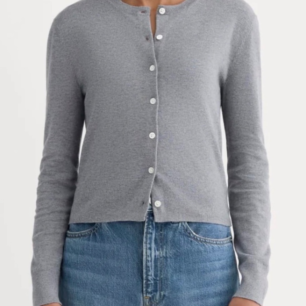 Everlane Cropped Cashmere Cotton Cardigan
